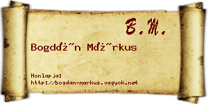 Bogdán Márkus névjegykártya
